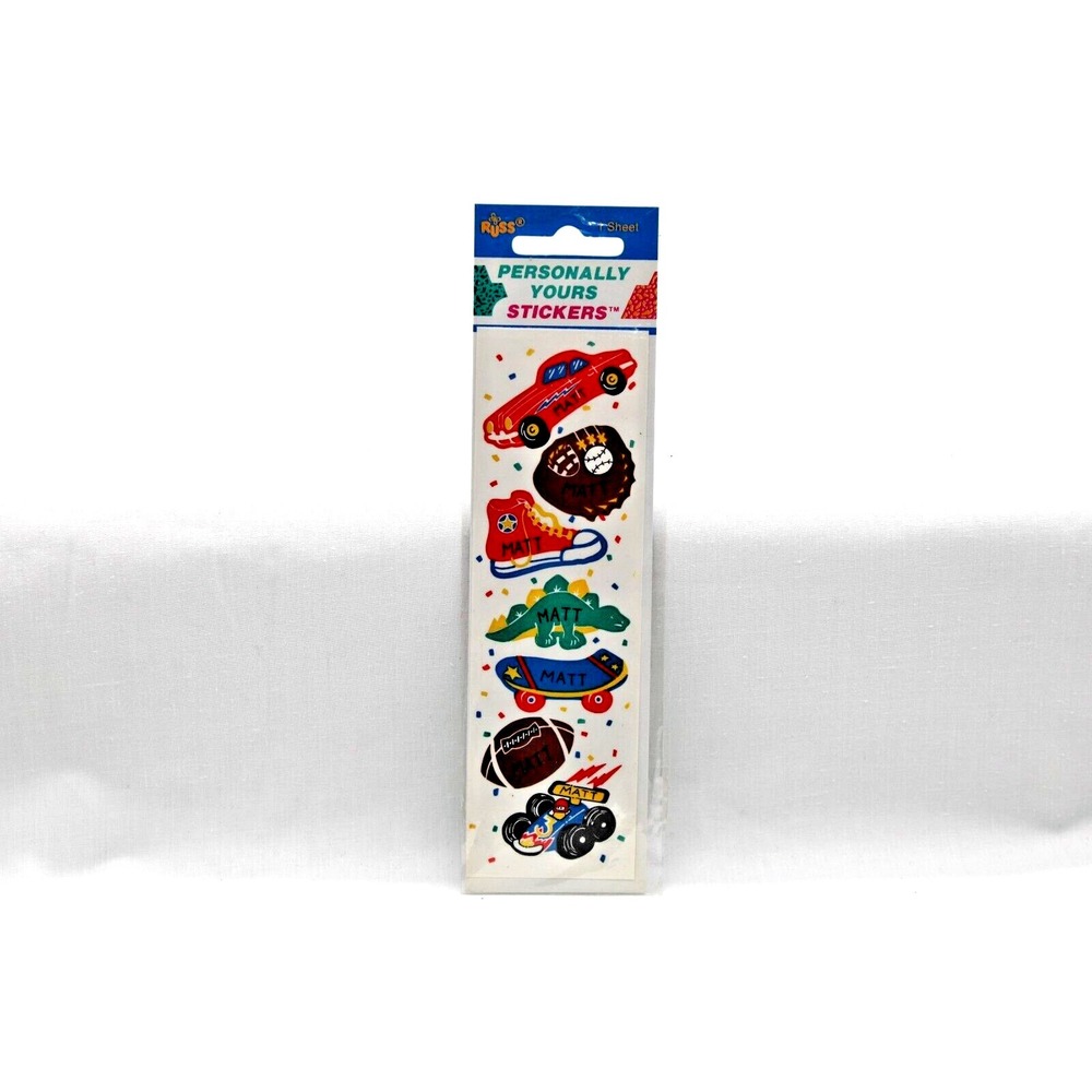 Vintage‎ MATT Stickers RUSS Personally Yours car skateboard football NOS Rare NE